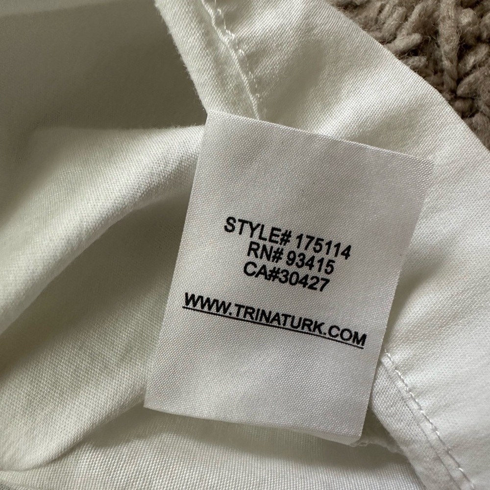 Trina Turk White Lace-Up Women's Top - Picture 10 of 10